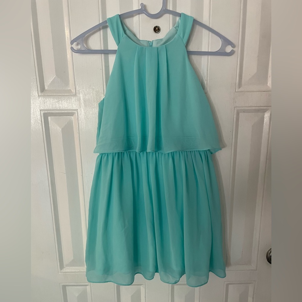 Sleeveless Aqua Teal Kids Dress